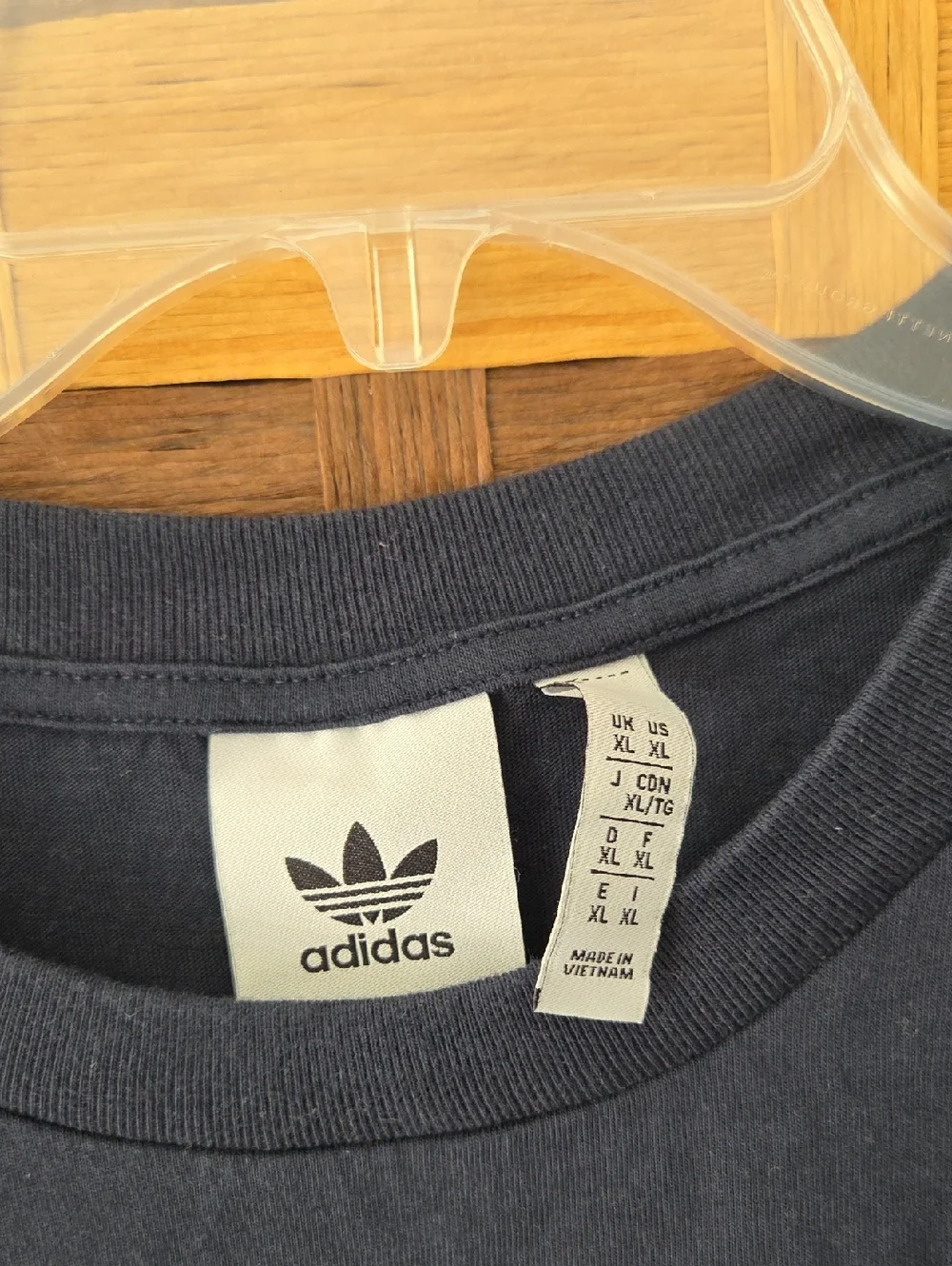 adidas Black Short Sleeve Tee with Yellow Trefoil Logo